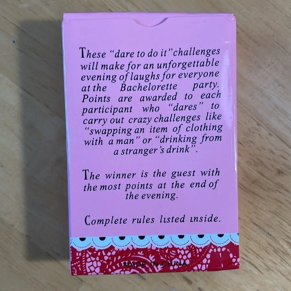 💝Bachelorette Party Dare To Do It Activity Cards - Pink